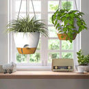 ZMTECH 12 Inch Hanging Planters for Indoor Outdoor Plants, 2 Pack Self Watering Hanging Plant Pots with Drainage Hole, Visual Reservoir, Plastic Flower Hanging Pots with Watering Lip (White) by GreenHaven Gardens