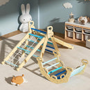 BlueWood 2025 8-in-1 Pikler Triangle Climbing Set Toddler Toys Indoor Baby Jungle Gym Climber Playground for Kids - Sky Blue by TinyTreasures Baby Boutique