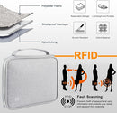 RFID Passport Wallet for Women/Men,Tote Passport Holder for Travel Family,Portable Travel Premium Wallets,Waterproof Passport Holders Bag,Travel Document Organizer Credit Cards Case(Grey-Large) by TinyTreasures Baby Boutique