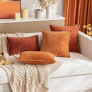 MIULEE Pack of 2 Fall Couch Throw Pillow Covers 18x18 Inch Rust Farmhouse Decorative Pillow Covers with Stitched Edge Soft Chenille Solid Dyed Pillow Covers for Sofa Bed Living Room by CozyNest Decor