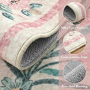 Wonnitar Floral Large Rugs for Living Room, Soft Light Pink Rug Washable 9x12 Carpet Non Slip, Boho Foldable Non-Shedding Kids Carpet for Bedroom Girls Nursery Dorm Playroom by CozyNest Decor