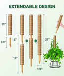EAONE Moss Pole 96 Inch, 6 Pack 16" Monstera Plant Support for Climbing Potted Live Plants Indoor, Stackable Coco Coir Moss Sticks Monstera Stakes for Pothos Philodendron, with Garden Labels & Ties by GreenHaven Gardens