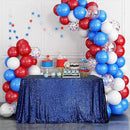 SquarePie Sequin Tablecloth 50 x 72 Inch Navy Blue Sparkly Table Linen for Wedding Party by CozyNest Decor