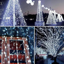 6 Pack 600 LED Solar String Lights for Outside, Solar Christmas Lights Outdoor Waterproof, Green Wire Twinkle Light with 8 Lighting Modes for Xmas Tree Wedding Party Garden Decorations (Cool White) by GreenHaven Gardens