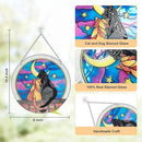 Cat Sun Catcher Stained Glass, 6 * 6inches Suncatcher for Window, Cat and Dog Patterns Sun Catcher Glass,Cat Mom Gifts by GreenHaven Gardens