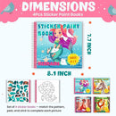 BulbaCraft 4Pcs Sticker Paint Books for Girls - Sticker Books by Number with Mermaids, Princesses, Animals and Horses - Coloring Activity for Kids by TinyTreasures Baby Boutique