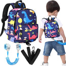 Accmor Toddler Backpack Leash with Anti Lost Wrist Link, Cute Mini Child Walking Harnesses Keep Kids Close Back Pack Rope Tether Rein for Baby Boys (Navy Blue/Dino) by TinyTreasures Baby Boutique