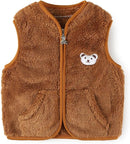Baby Boys Girls Fleece Vest Zip Up Cute Bear Jackets Fuzzy Fall Winter Warm Clothes Newborn Outwear for Toddler Infant by TinyTreasures Baby Boutique