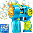 Sloosh 2 Packs Bubble Gun Machine with Refill Solution, Automatic Bubble Maker Blower for Kids, Outdoors, Party, Easter, Summer, Easter Basket Stuffers, Birthday Gift by TinyTreasures Baby Boutique