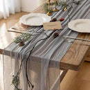 3pcs Dusty Blue Gauze Rustic Cheesecloth Table Runner 120 Inch 10 FT for Wedding Baby Shower Bridal Shower Birthday Engagement Garden Outdoor Party Long Sheer Boho Decorations by CozyNest Decor