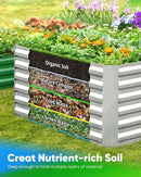Quictent Galvanized Raised Garden Bed 6x3x2 Ft Metal Planter Box Bottomless for Backyard, Include 1 pc Tomato Cage, Silver by GreenHaven Gardens