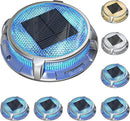 Quntis Solar Deck Lights for Outside, 3 Color Modes Solar Driveway Lights Outdoor IP68 Waterproof, Deck Light for Stair Pathway Walkway Road (Blue/Cool White/Warm White) 8 Pack by GreenHaven Gardens