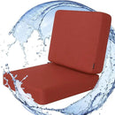 Favoyard Outdoor Deep Seat Cushion Set, 19 x 19 Inch Rainproof & 3-Year Fade Resistant Patio Furniture Cushions, Removable Seat Bottom & Back Cushion Covers with Ties for Chair, Sofa, Couch, Red by GreenHaven Gardens