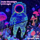 BVBOX Astronaut Space Blacklight Tapestry 79"x59", UV Reactive Astronaut Mushroom Forest Universe Galaxy Planet Glow in Dark Tapestries, Black Light Neon Upright Poster Wall Hanging Backdrop Decor for Bedroom Living Room by CozyNest Decor