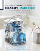 EUHOMY Countertop Ice Maker Machine with Handle, 26lbs Per Day, 9 Ice Cubes Ready in 6 Mins, Auto-Cleaning Portable Ice Maker with Basket and Scoop, for Home/Kitchen/Camping/RV (White) by CozyNest Decor