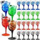Sliner 24 Pcs Halloween Skeleton Hand Plastic Goblets 12 oz Spooky Skeleton Hand Goblets Halloween Wine Glasses Champagne Glassware Creepy Clear Cups for Party Haunted House, 4 Color by CozyNest Decor