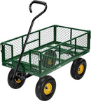 VIVOHOME Heavy Duty 880 Lbs Capacity Mesh Steel Garden Cart Folding Utility Wagon with Removable Sides and 4.10/3.50-4" Wheels 10 Inch Tire(Green) by GreenHaven Gardens