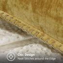 decorUhome Chenille Soft Throw Pillow Covers 26x26 Set of 2, Farmhouse Velvet Neutral Decorative Euro Pillow Covers with Stitched Edge for Couch Sofa Bed Home Decor, Mineral Yellow by CozyNest Decor