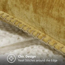 decorUhome Chenille Soft Throw Pillow Covers 16x16 Set of 2, Farmhouse Velvet Neutral Decorative Euro Pillow Covers with Stitched Edge for Couch Sofa Bed Home Decor, Mineral Yellow by CozyNest Decor