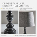Adesso 3-Piece Lamp Set: Two Table Lamps & One Floor Lamp – Bronze Finished Base, Dark Herringbone Shade, Stylish and Cohesive Lighting for Any Space by CozyNest Decor