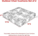 Favoyard Outdoor Chair Cushion 19 x 19 x 3 In Waterproof Pattern Fade Resistant Cushions for Patio Furniture with Removable Cover Attach Straps 28D Foam Insert Cushions Pads for Seat Sofa Couch 2 Pack by GreenHaven Gardens
