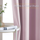 NICETOWN Baby Pink Sliding Door Curtains 2 Panels Set 118 inches Long, Grommet Thermal Room Darkening Curtains Privacy Room Divider Sound Reducing for Bedroom/Living Room, W66 x L118 by TinyTreasures Baby Boutique