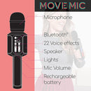 Move Mic by Singing Machine – Bluetooth Karaoke Microphone & Speaker with LED Lights, 22 Voice FX & Rechargeable Battery – Portable Mic for Dorm Parties, Family Fun, Kids, and Teens by TinyTreasures Baby Boutique