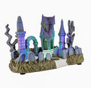 Cemetery Yard Graveyard Grave Theme Spooky Halloween Village Colorful LED Lights 9.25"x 5" x 6.25" by CozyNest Decor