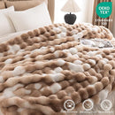 Cozy Faux Fur Throw Blanket for Couch-Warm Fuzzy Throw Blanket, Soft Plush Thick Bubble Blankets for Bedroom and Living Room, Furry Luxury Blanket, 50 x 60, Tie-Dye Brown by CozyNest Decor