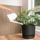 Elly Décor 10 inch Plastic Cylinder Planter Pot with Self-Watering Saucer and Drainage Hole,Lightweight & Extremely Durable, 10"x 10", Black by CozyNest Decor