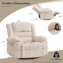 Recliner Chair Modern Ergonomic Lounge Swivel Single Sofa Seat Living Room Recliners on Clearance Foam Filling by CozyNest Decor