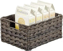 mDesign Woven Farmhouse Kitchen Pantry Food Storage Organizer Basket Box - Container Organization for Cabinets, Cupboards, Shelves, Countertops, Store Potatoes, Onions, Fruit, 6 Pack, Espresso Brown by CozyNest Decor
