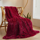 XeGe Luxury Faux Fur Throw, Red Soft 50x60 Fluffy Blanket, Shaggy Plush Decorative Couch Blanket, Autumn Cute Furry Fuzzy Lap Bed Throw for Kids Women Men Teen Girls by CozyNest Decor