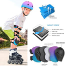 Adjustable Kids Bike Helmet with Knee & Elbow Pads Set, Color Gradient Design for Boys and Girls Aged 3-14+, for Skateboarding, Scooter, Roller & Inline Skating, Longboard by TinyTreasures Baby Boutique
