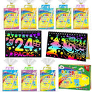 ZMLM Rainbow Scratch Party Favors Kids: Birthday Gifts Toy Bulk Scratch Art Notebook 24 Pack Birthday Goodie Bags Stuffers Girls Boys Art Craft Kit Pads Classroom Prizes School Supplies Teacher Return by TinyTreasures Baby Boutique