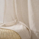 FMFUNCTEX Linen Sheer Curtains for Bedroom, Taupe Curtains 96 inches Long for Living Room, Brown Farmhouse French Flax Blend Window Draperies, Rod Pocket 2 Panels Set by CozyNest Decor