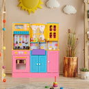 Kids Kitchen Playset, Wooden Pretend Play Kitchen for Kids w/Faucet, Sink, Stove, Oven, Curtains, Cookware, Storage Cabinets, Toddler Role Play Toy Kitchen Set Gift for Girls Boys Ages 3+ by TinyTreasures Baby Boutique