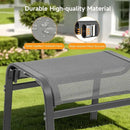 Outdoor Ottoman Set of 2, All Weather Outdoor Foot Stool with Supportive Textliene and Metal Frame, Stackable Oversized Outdoor Foot Rest for Furniture Patio Garden Pool, Grey by CozyNest Decor