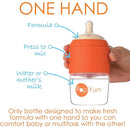 PopYum 9 oz Orange Anti-Colic Formula Making/Mixing/Dispenser Baby Bottles, 3-Pack with