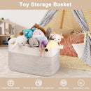 OIAHOMY 95L Blanket Basket, 24”x17”x14”, Large Woven Baskets for Storage, Nursery Cotton Rope Basket with Handle, Living Room, Nursery, Bedroom,Toy Baskets Organizer Bins, Black and White by TinyTreasures Baby Boutique
