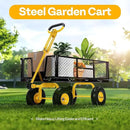 VIVOHOME Garden Cart Steel Heavy Duty 900 LBS Yard and Garden Wagon with 10 inch Tire and Handle Attach to ATV or Tractor Black by GreenHaven Gardens