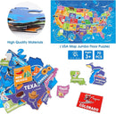 Jumbo Floor Puzzle for Kids,USA Map Puzzle Jigsaw Geography Puzzles,70 Piece US Map 50 States with Capitals,United States Puzzle for Ages 3-5,Preschool Learning Toys Gift for 4-8 Years Old by TinyTreasures Baby Boutique