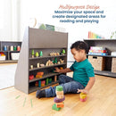ECR4Kids Streamline Single-Sided Book Display with Storage, Classroom Bookshelf, Grey Wash by TinyTreasures Baby Boutique