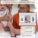 Inkless Hand and Footprint Kit, Baby Keepsake Plaque & Baby Shower Gifts - Ideal as Mom To Be Gift, Nursery Picture Frames, Clean Touch Hand and Footprint Kit (Style 2 - Design 6) by TinyTreasures Baby Boutique