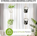 2 Pack Macrame Plant Hanger (49"&72"), Fits 4-8" Pots, 2 Tier+3 Tier Indoor Outdoor Hanging Planter Basket Flower Pot Holder, Boho Home Decor, Ivory (POTS NOT Included) by GreenHaven Gardens