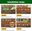 Cor Ten Steel Garden Metal Landscape Edging 40 inch with Top Bending Protection Pre-Rusted Cor Ten Steel Garden Edging 6 Pack Edge for Lawn Yard (10 inch-180 Degree Bend, Rusted) by GreenHaven Gardens
