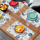 Blue Pumpkin Maple Leaves Fall Placemats Set of 4 Autumn Thanksgiving Harvest Linen Place Mat Non Slip Heat Resistant Washable Table Mats for Party Kitchen Dining Decoration by CozyNest Decor