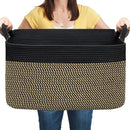 COMFY-HOMI Large Rectangular Blanket, Cotton Rope Woven for Storage, LaundryHamper, Storage,Toy Organizing Bin with Handle, Organizer and Storage-22x15x12-Black/Jute by TinyTreasures Baby Boutique
