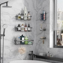 Veken 6-Pack Rustproof & Waterproof Shower Caddy, Adhesive Shelves Rack, Large Capacity Bathroom, College Dorm & Apartment Organizers, No-Drill Wall Mount Living Room & Bedroom Decor, Light Grey by CozyNest Decor