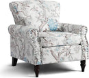 Wingback Accent Chair with Removable Pillow, High Back Floral Armchair with Solid Wood Legs & Nailhead Trim, Comfy Upholstered Reading Single Sofa Chair for Bedroom (1, Bird Floral Pattern) by CozyNest Decor